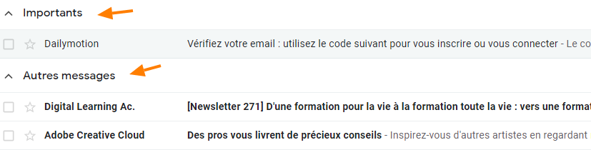 Libellé importants d'abord