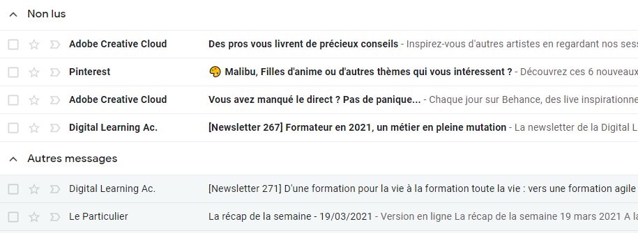 libellé non lus d'abord