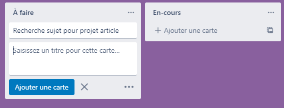 ajout carte