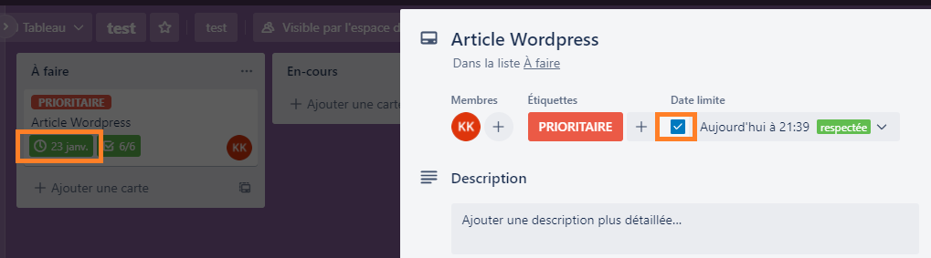 date respectée