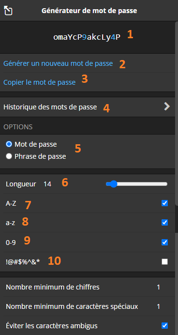 générateur mot passe Bitwarden