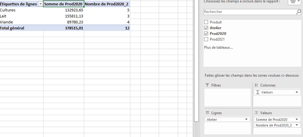 dupliquer les valeurs