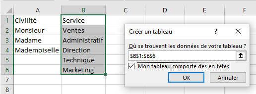 transformation de la base en tableau structuré