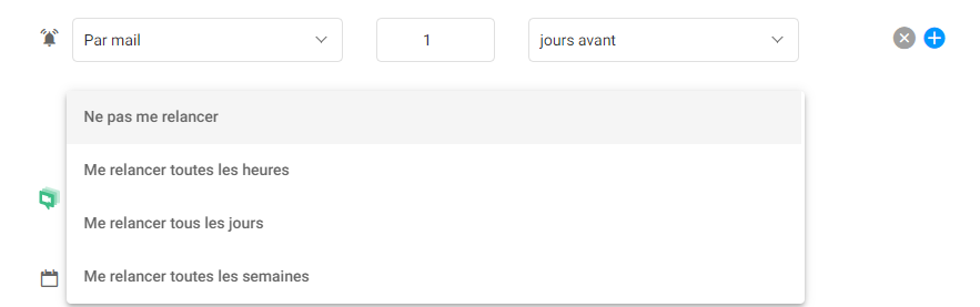 Relances d'un rappel