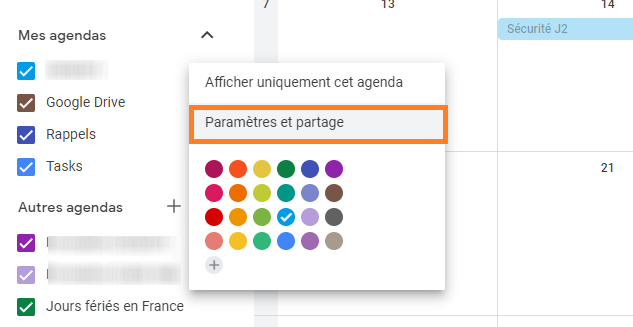 Accès export Google