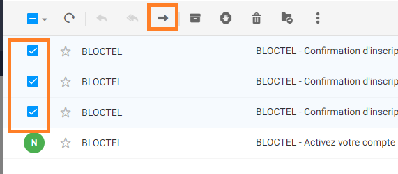 transfert plusieurs mails
