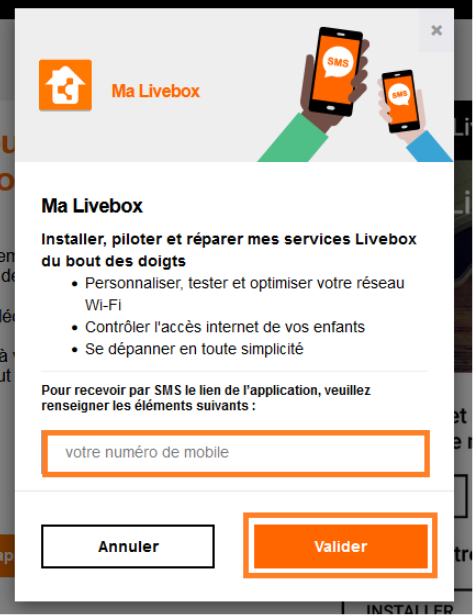 formulaire envoi lien Ma livebox