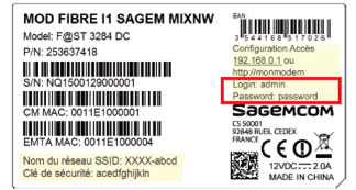 étiquette SFR Box