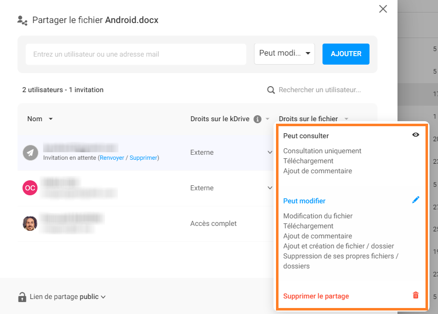 édition partage individuel