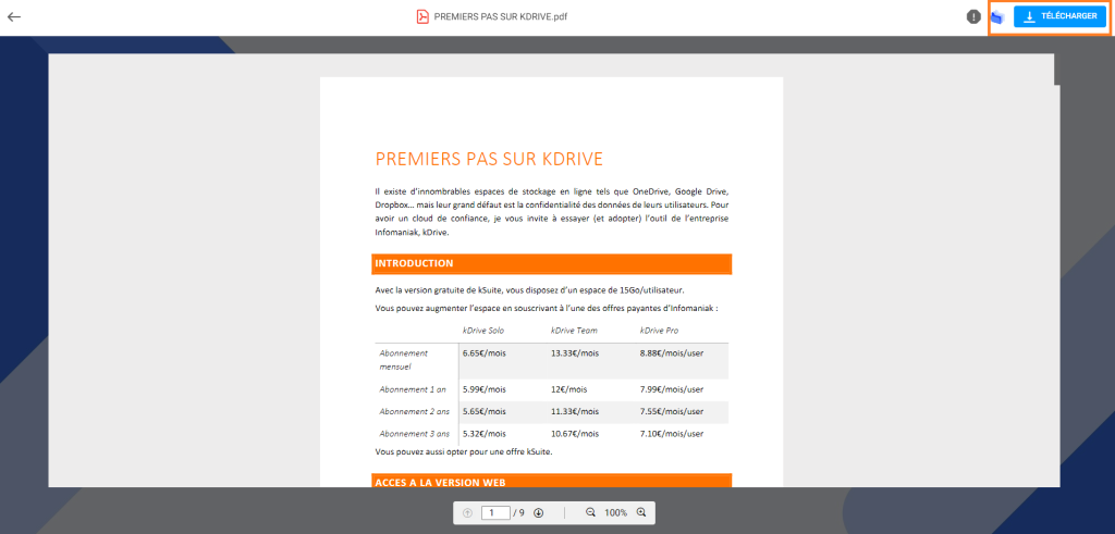 visualisation élément partagé