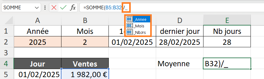 Utilisation d'un nom