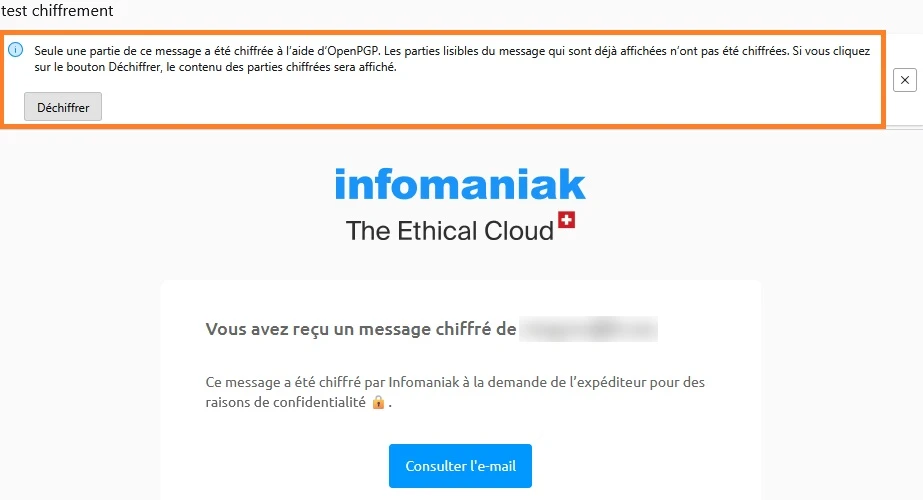 test fiablitié chiffrement Infomaniak