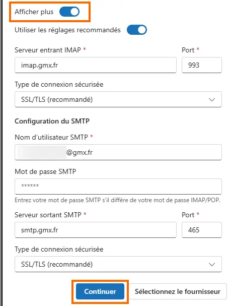 Configuration manuelle sur Outlook 21
