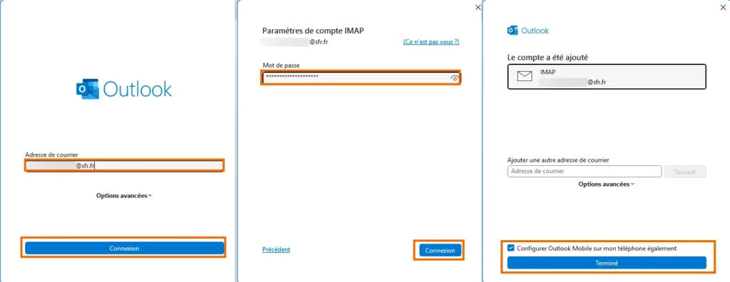 Configuration auto compte Outlook classic