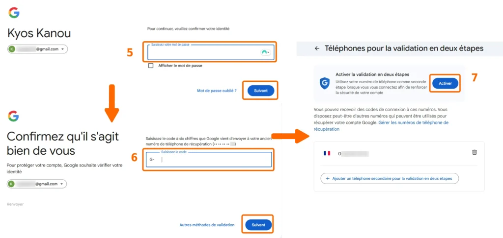 étapes MFA SMS (partie 2)