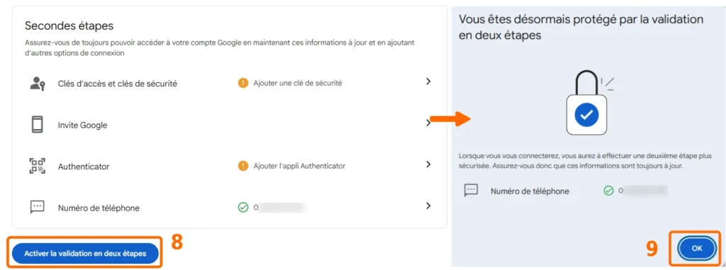 étapes MFA SMS (partie 3)