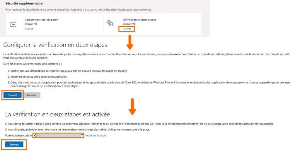 Activer la MFA sur Microsoft